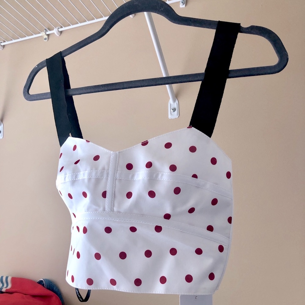 Self-Portrait Polka Crop Top